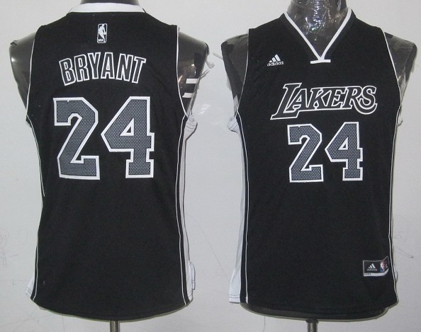  NBA Kids Los Angeles Lakers 24 Kobe Bryant New Revolution 30 Swingman Youth Black Jersey